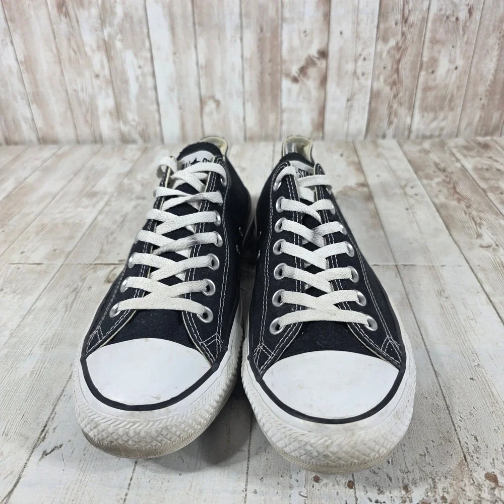 Converse Chuck Taylor All Star Low Top Black Canvas Sneakers Womens 12 Mens 10 - Picture 2 of 8